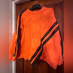 Orange Sweater with zipper design size L